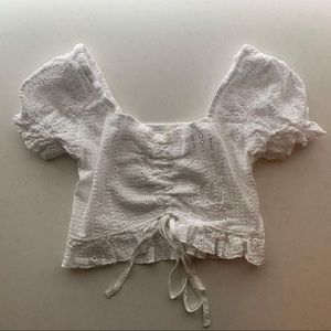 Shoulder Puff/Off the shoulder Crop Top